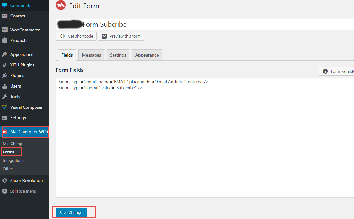 setup front page