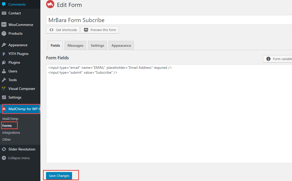 setup front page